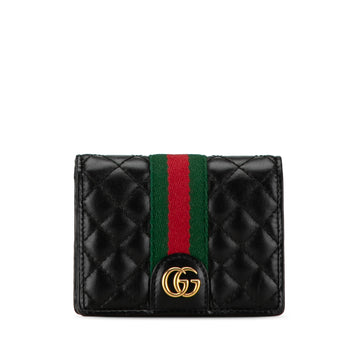GUCCI Double G Web Trapuntata Compact Wallet Small Wallets