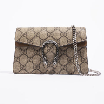 Gucci Dionysus Super Mini Beige And Ebony GG Supreme Coated Canvas