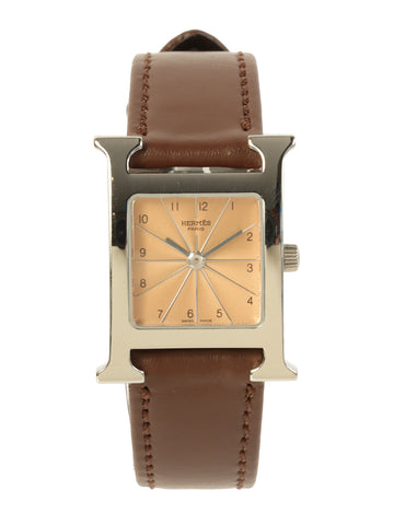 HERMES H Watch Brown/Silver