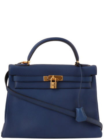 HERMES 1995 Made Kelly 32 Blue