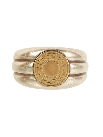 HERMES Sellier Ring Silver/Gold