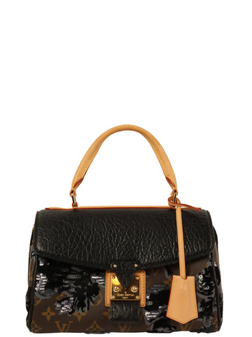 LOUIS VUITTON 2010 Made Monogram Fleur De Jai Carousel Bag Brown/Black