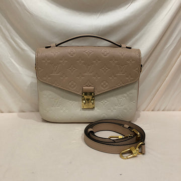 Louis Vuitton Pink Creme Monogram Empreinte Leather Metis Pochette Crossbody Bag Sku# 75315