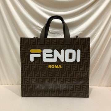 Fendi Brown Zucca Fila Tote No strap Sku# 74430