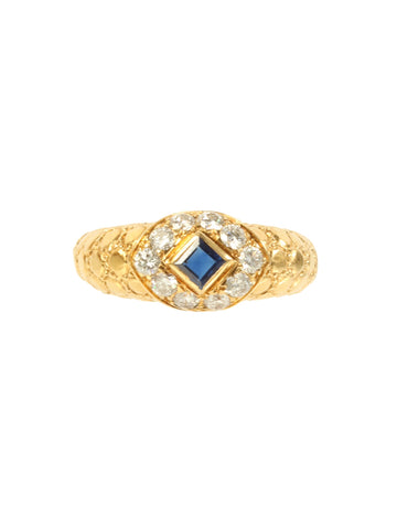 VAN CLEEF & ARPELS 18K Sapphire Diamond Ring Gold/Blue