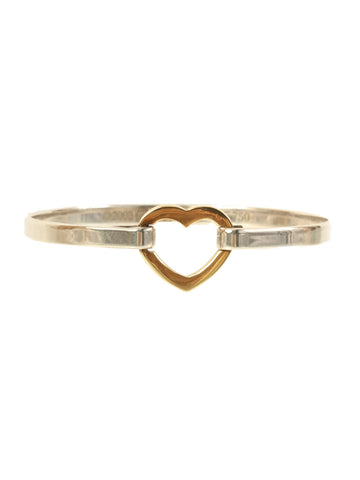 TIFFANY & CO. Open Heart Bangle Silver/Gold