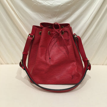 Louis Vuitton Red Epi Leather Noe PM Shoulder Bag Sku# 73716