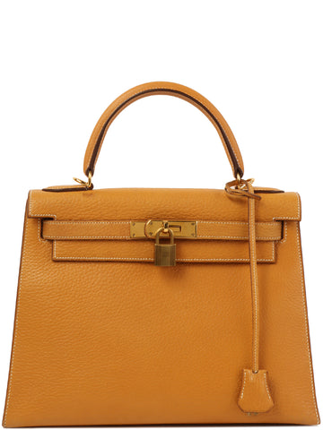 HERMES 1982 Made Kelly Bag 28Cm Natural