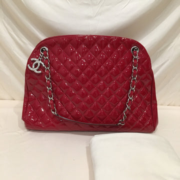 Chanel Red Patent Just Mademoiselle Shoulder Bag Sku# 71522