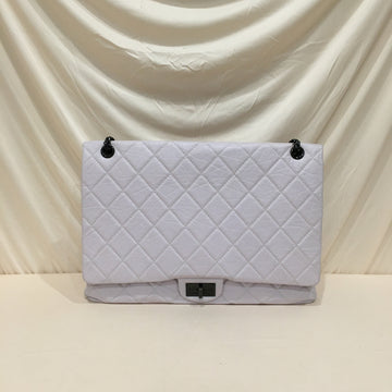 Chanel White Leather 2.55 Reissue Maxi Single Flap Shoulder Bag Sku# 73862