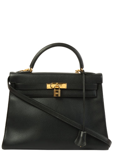 HERMES 1991 Made Kelly Bag 32Cm Black