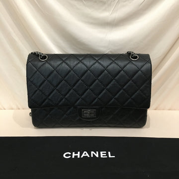 Chanel Black 2.55 Reissue Double Flap Shoulder Bag Sku# 73841