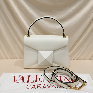 Valentino Garavani White Leather One Stud 2-ways Bag Sku# 73870