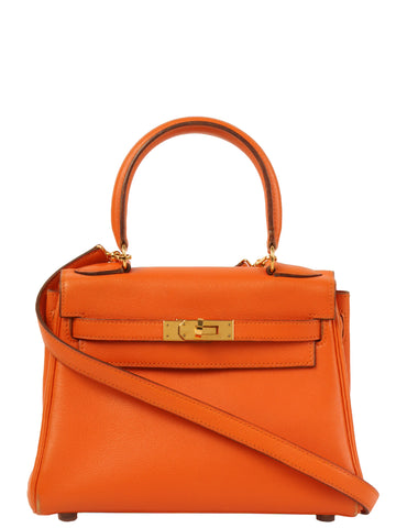 HERMES 1991 Made Mini Kelly Bag Orange