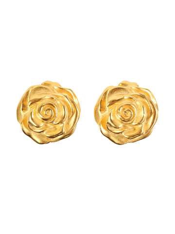 GIVENCHY Rose Motif Earrings Gold