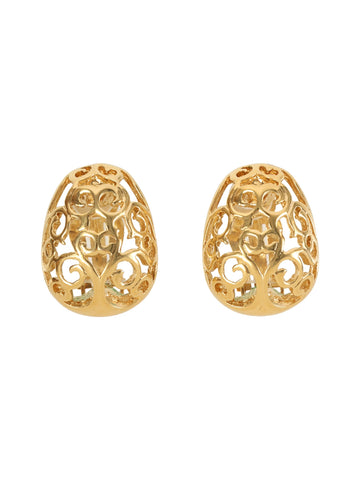 YVES SAINT LAURENT Design Cutout Earrings Gold