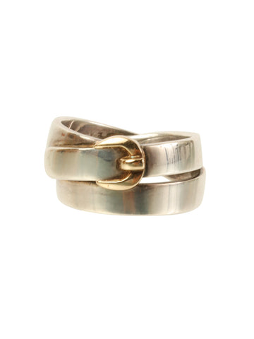 HERMES Double Tour Ring Silver