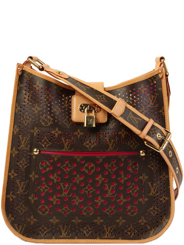 LOUIS VUITTON 2006 Made Canvas Monogram Perfo Musette Brown/Fuchsia Pink