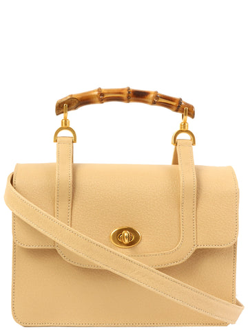 GUCCI Bamboo Handle 2Way Bag Beige