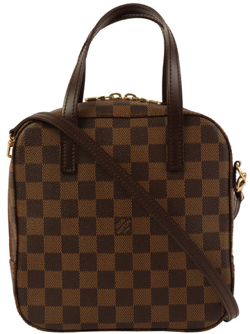 LOUIS VUITTON 2005 Made Canvas Damier Spontini 2Way Bag Brown