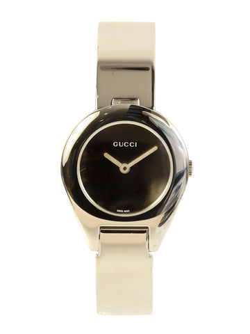 GUCCI Round Face Bangle Watch Silver