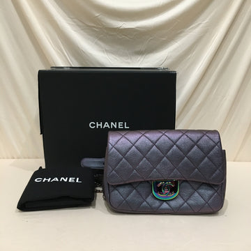 Chanel Purple Iridescent Small Double Carry Waist Chain Bag Sku# 73814