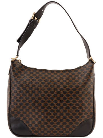 CELINE Macadam Pattern Shoulder Bag Black