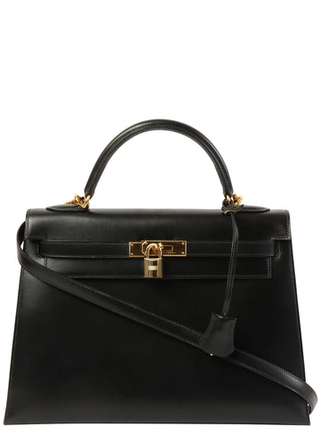 HERMES 2004 Made Kelly Bag 32Cm Black