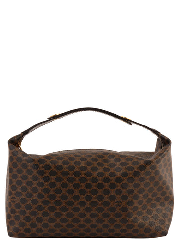 CELINE Macadam Pattern Top Handle Bag Black