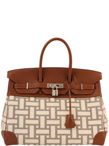 HERMES 2008 Made Birkin 35 Natural/Black/Marron