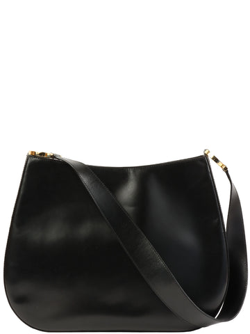 SALVATORE FERRAGAMO Gancini Plate Shoulder Bag Black