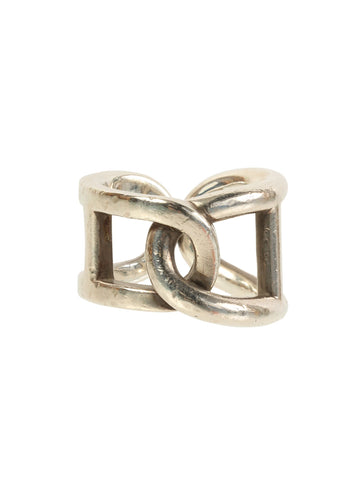 HERMES Chaine D'Ancre Punk Ring Silver