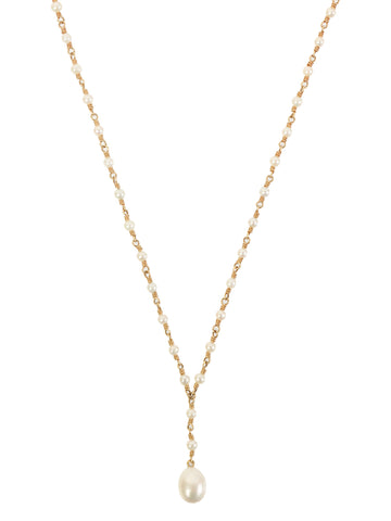 TIFFANY & CO. Pearl Chain Necklace Gold/White