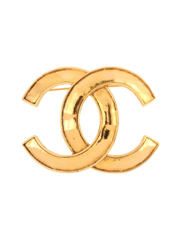 CHANEL 1994 Made Cc Mark Brooch Gold