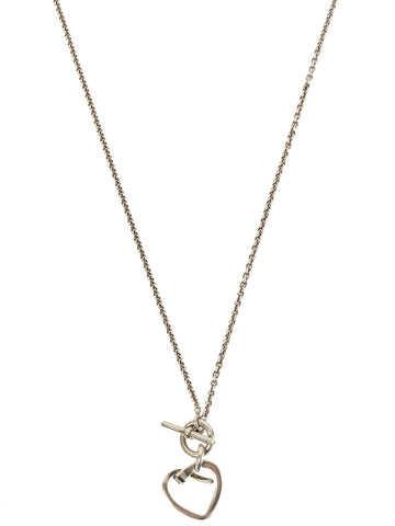 HERMES Amulet Heart Necklace Silver