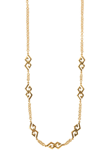 GIVENCHY Logo Plate Chain Long Necklace Gold