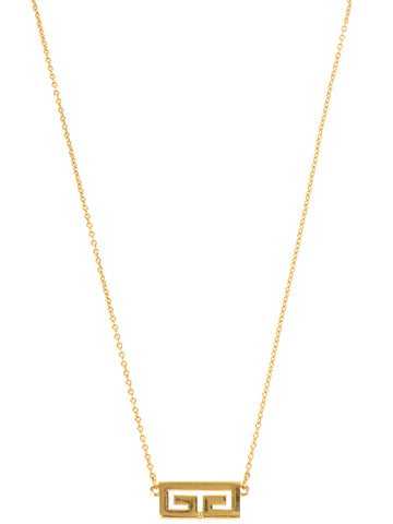 GIVENCHY Logo Plate Necklace Gold