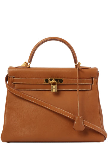 HERMES 200 Made Kelly Bag 32Cm Gold