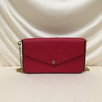 Louis Vuitton Red Empreinte Felicie Crossbody Bag Sku# 70453