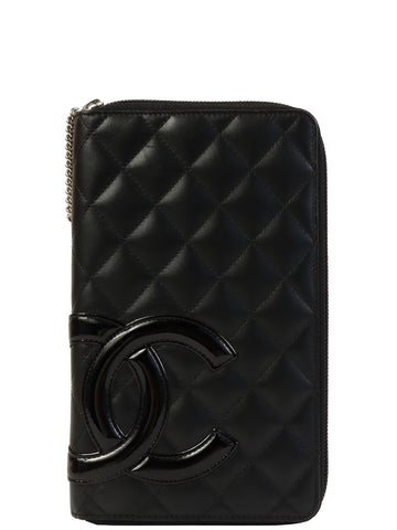 CHANEL Around 2012 Made Cambon Long Wallet Black