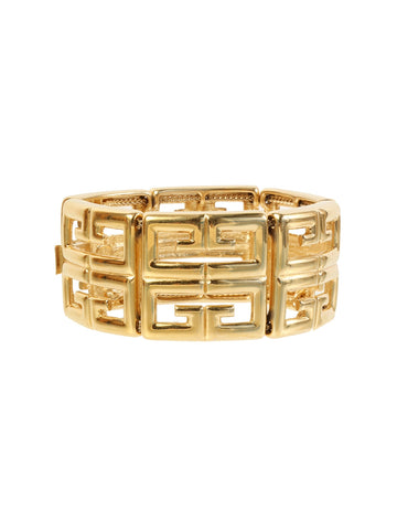 GIVENCHY Logo Plate Bangle Gold