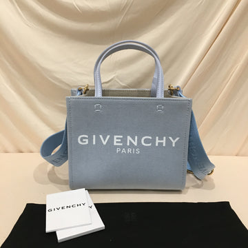 Givenchy Light Blue Canvas Mini G-Tote 2-Ways Bag Sku# 74173