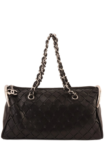 CHANEL Around 2007 Made Cc Mark Charm Chain Mini Boston Black