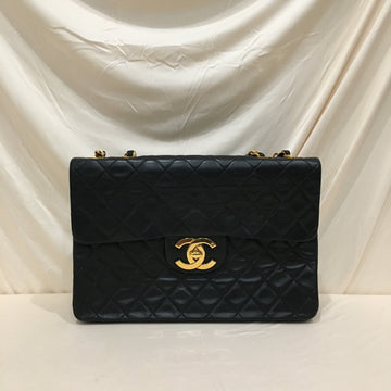 Chanel Black Leather Maxi XL Flao Shoulder Bag Sku# 74436