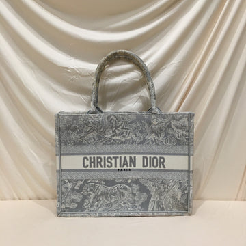 CHRISTIAN DIOR Dior Grey Canvas Medium Book Tote Sku# 74423