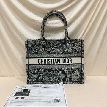 CHRISTIAN DIOR Dior Navy Canvas Medium Book Tote Sku# 74424