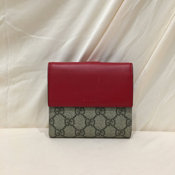 Gucci GG Supreme Red Wide Wallet Sku# 74680