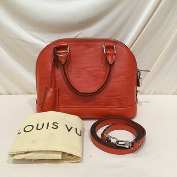 Louis Vuitton Orange Epi Leather Alma BB With Strap Crossbody Bag Sku# 75316