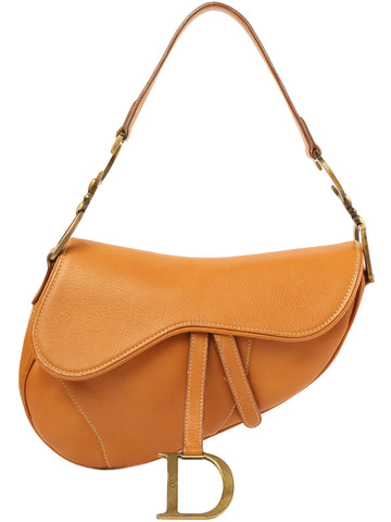 DIOR Leather Saddle Bag Camel