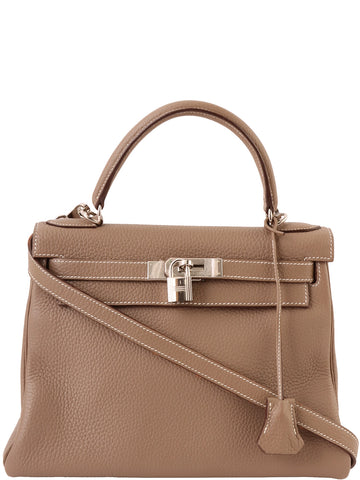 HERMES 2005 Made Kelly Bag 28Cm Etoupe